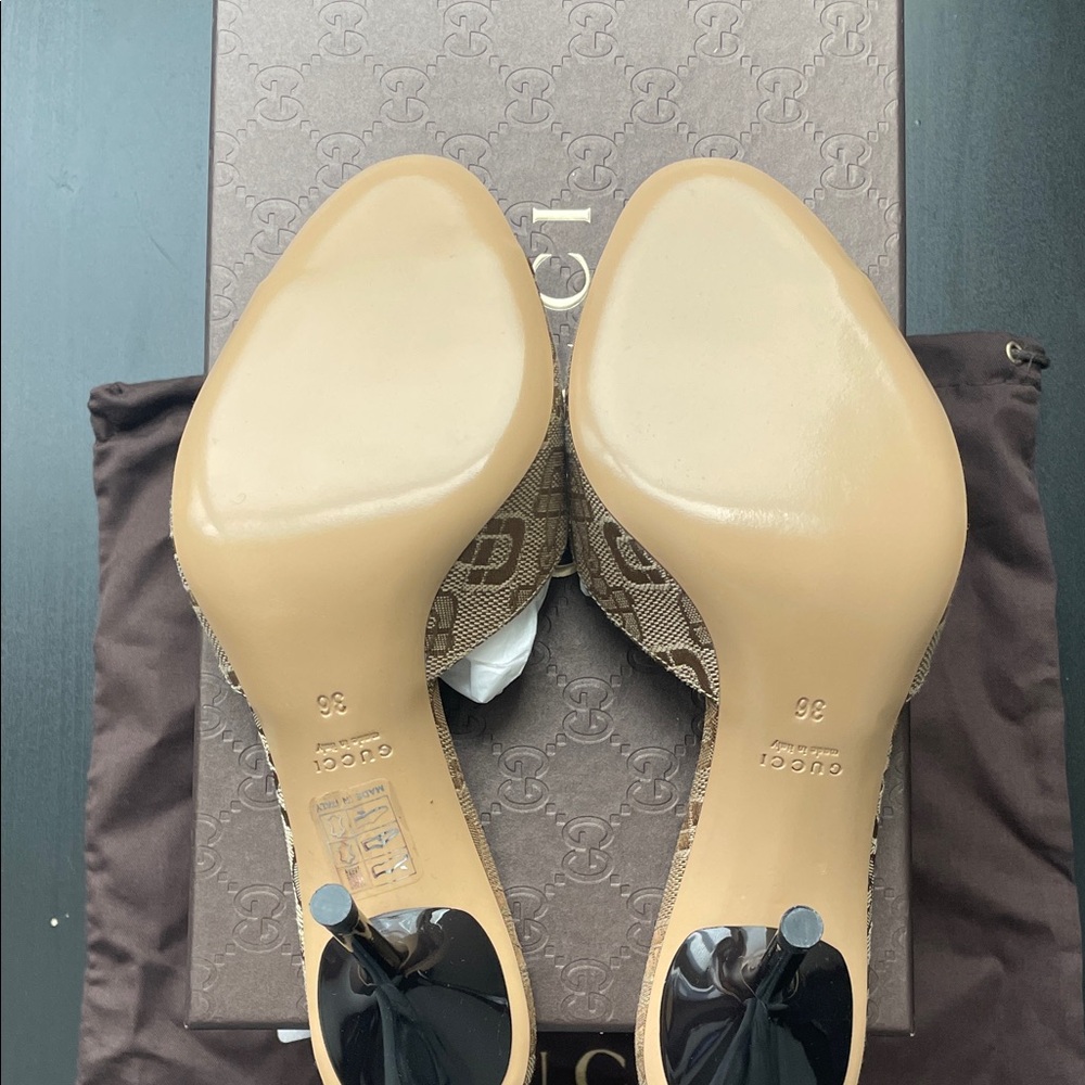 Gucci Brown Patterned Women's Sandals - Picture 6 of 10